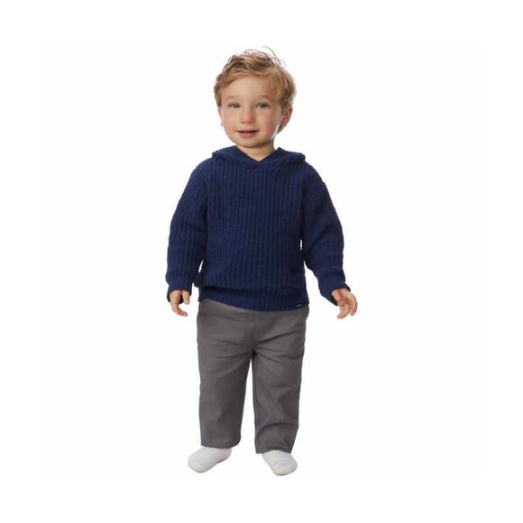 NWT DKNY Kids’ Chenille 2-Piece Set 4T Blue Hoodie Sweater Gray Elastic Pants - Picture 1 of 10